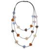 PASSIONE Collana in corda con CUORI in vera pelle - Collana multistrato (3 giri) - Realizzata a mano in Italia (Tramonto)