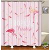 FANSU Tende da Doccia Antimuffa Impermeabile, Moderne 3D Stampato Poliestere Resistente Tessuto Lavabile Tenda della Vasca da Bagno con 12 Ganci (Fenicottero,180x200cm)