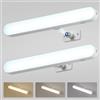 Combuh Luci per Specchio da Trucco 10W Luce Specchio Bagno LED Batteria Senza Fili, Autonomia 14 Giorni 4000mAh Luce Magnetica Ricaricabile per Make Up 3 Temperature di Colore Regolabili 2pz