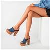 ZYONG alla Moda di Legno Grosso Super Tacchi Alti Donne Sandali Scarpe con Plateau Slingback Peep Toe Pantofole Sexy Brevi Sandalias Mujer 2020