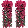 Fycooler Glicine Artificiale Fiori Artificiale Ghirlanda Glicine Pianta Finta Cadente da Esterno,Artificiali Fiori Vine Edera per Decorazioni Floreali Arco Festa Casa Matrimoni All'aperto Da Giardino