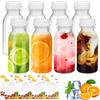 DBTW Bottiglie vuote riutilizzabili da 200 ml, 8 bottiglie di plastica con coperchio, bottiglie di plastica per succo di latte, bottiglie di plastica trasparente con 2 adesivi, contenitori riciclabili