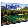 islandburner Quadro Moderno Alberi Lago Paesaggio di Montagna Stampa su Tela - Quadro x poltrone Salotto Cucina mobili Ufficio casa - Fotografica Formato XXL