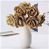 Tutoy 7Pcs Artificial Bouquet di Schiuma Glitter Artificiali Fiori Matrimonio Nuziale Partito Decor DIY Rose - Oro