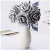 Tutoy 7Pcs Artificial Bouquet di Schiuma Glitter Artificiali Fiori Matrimonio Nuziale Partito Decor DIY Rose - Argento