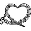 CREATCABIN Musica Metallo Arte da Parete Cuore Musica in Metallo Decorazione da Parete Tema Musicale Nota Ornamento da Appendere Decorazione da Parete in Ferro Scultura Amore Boho Decorazione 30x23cm