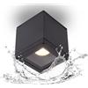 Dopa Faretto da Soffitto Cubo GU10, Lampada da Soffitto Moderna in Alluminio con Diffusore in Vetro Opaco, Plafoniera per Ingresso Balcone Terrazzo Giardino Garage (Grigio)