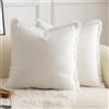 Mandioo 2 Pezzi Cotone neutro nappe Copricuscini Confortevole e morbido Fodere per Cuscino Camera da letto Soggiorno Divano Arredo per la casa decorare 65x65cm Bianco crema