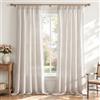 MRTREES Tende Lino Semitrasparenti con Fettuccia per Interni Moderne Soggiorno Camera da Letto 2 Pezzi 140x260 cm, Tenda da Interno per Salotto Eleganti Sala Cameretta Bambini, Marrone Chiaro