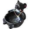 LingXuanGe Grazioso posacenere in resina, simpatico posacenere per cani, posacenere creativo e personalizzato alla moda per la casa (colore: cane nero)