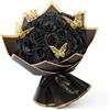 YUZHEDM 24 Pezzi Rosa Eterna Fiori Finti Rose Stabilizzate Addobbi Ornamenti Natalizi per Casa Interno Ghirlanda Fai da te Matrimonio Bouquet da Sposa Festa San Valentino Decorazione（nero）