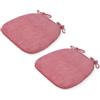 Generico Cuscino per Sedia Semicircolare in Velluto A Coste Lavabile 43x41x35 Cm con Fondo Antiscivolo e Lacci per Sedie da Giardino, Sedie da Pranzo o Sedie da Ufficio,Rosa,2PCS