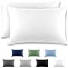 REDKEY Coppia di Federe 50 x 80 cm, Set di 2 Tessuti per Cuscino Letto, con Coperchio Ribaltabile (senza Cerniera), 100% Microfibra è morbida e traspirante，Bianco
