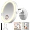 MOMOKUBA Specchio ingranditore con ventosa 30x, specchio cosmetico double face con illuminazione, uno specchio da bagno con 3 modalità di illuminazione adatto, specchio per il trucco per camera e