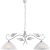 Belight Bilanciere Classico Esse 2 Luci Ferro Battuto E Vetro Bianco E Argento