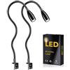 FIFILARY Luce da lettura LED 2 pezzi luce da campeggio montaggio a parete luce da scrivania 200lm/3000k/3w/110-240v Ac,angolo di illuminazione:30°,lunghezza collo:49m,lunghezza cavo corrente:2m,bianco caldo