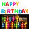 Auzlya - Catena luminosa a LED Happy Birthday, con 13 LED, scritta Happy Birthday, multicolore, per decorazione di compleanno, funzionamento a batteria