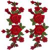 GORGECRAFT 2pz Applique Ricamata Floreale Rossa con Rose Fiori Toppe da Cucire Bouquet Boho Love Toppe Decorative da Ricamo Coppia di Fiori Ornamento in Poliestere per Colletto Vestiti Zaini