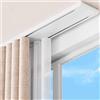 KUZRZNH Binario per tende a 2 binari, silenzioso binario per tende a doppia fila in alluminio per tende da soggiorno e camera da letto, binario per soffitto divisorio, installazione semplice (Bianco