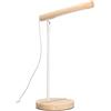 FORLIGHT - Lampada da Scrivania LED in Legno Naturale. Lampada da Tavolo in Acciaio Bianco e Legno Luce LED Neutra 4000K