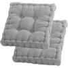 BUERPINKING Set di 2 cuscini da pavimento, 40 x 40 cm, imbottitura in cotone, spessi, per yoga, per interni ed esterni, colore grigio chiaro