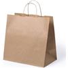 DOT Horeca Solutions 250 Buste colore AVANA in carta kraft 26+20x27 cm sacchetti resistenti shopper marrone manico cordino asporto take away sacchetto regalo shopping marrone manici ritorti