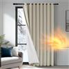 Deconovo Tenda Oscurante Termica con Occhielli - Pesante, Doppio Strato Isolante per Freddo e Caldo, Antivento, per Finestre e Porte, 280x160 cm, Beige Chiaro Retro Bianco, 1 Pannello