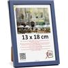 3-B Cornice portafoto LUND - blu scuro - 13 x 18 - Cornice in legno, cornice portafoto con vetro acrilico