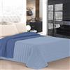 IlGruppone Trapuntino Bicolore Copriletto Prodotto Italiano Manopesca Duck Friendly Primavera Autunno Coperta Leggera Effetto Piuma (Matrimoniale, AzzurroBlu)