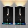 Weigudoc Lampada da Parete a LED 2pcs, Lampada da Lettura Sul Comodino con Vassoio per Cellulare, con Porta di Ricarica USB E Interruttore, Applique da Parete per Corridoio(Luce Calda 3w + 9w) (Nero)