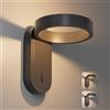 Klighten Led Applique da parete Interno, 3000K/4000K Lampada da Parete Con interruttore, Lampada da Muro 330°Orientabile, per Scale Soggiorno, Luce calda/Naturale, Antracite, Alluminio, 5W