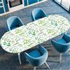 Surwin Tovaglia Ovale con Bordo Elastico, Antiscivolo Elastico Copritavolo Ovale Antimacchia Protezione Tavolo Casa Ristorante Sala da Pranzo Giardino -Stampa Pianta (Estate,107x183cm)