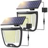 spqment Luce-Solare-LED-Esterno-con-Pannello 288 LED Fari Solari Lampada con Sensore di Movimento Faretto 3 Modes Luci Solari con 5m Cavo Luci da Esterni IP65 Impermeabile Giardino illuminazione 2 Pezzi