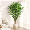 Keeplush Ficus Artificiale Pianta 180cm alta, Piante Finte da Interno Grandi con Tronchi Natural Ha 1300 Foglie, Albero Artificiale Interni Per Soggiorno Ufficio Giardino Dec