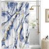 Uiiooazy Tenda Doccia Antimuffa, Tenda da Doccia 150x200cm Blu Navy Effetto Marmo Sfumata Blu Moderna Tende da Bagno Impermeabile Tessuto Lavabile Poliestere Tende per Vasca da Bagno con 10 Anelli