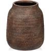 Briful Grande vaso in ceramica per fiori, alto 21 cm, vaso rustico in bronzo, grande vaso per fiori con apertura da 11,9 cm, per pampa, piante secche, fiori freschi, decorazione per la casa e la