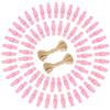 jijAcraft Baby rosa mollette in legno 3,5 cm: piccole mollette in legno per foto, 100 mollette per foto con filo di iuta da 20 m, per fai da te, per matrimonio, compleanno, cameretta dei bambini