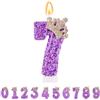 TESGADGETS Candeline di Compleanno Lilla, Candele per Torta con Numero 7 Combinabili, Decorazione Scintillante per anniversari