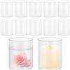 Oungy 12 cilindri in vetro per candele, vaso piccolo 10 cm, cilindri trasparenti, vasi da tavolo (10 x 8,5 cm)