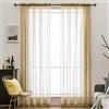 MIULEE Tende Trasparenti Con Passanti Morbidi Finestre per Salotto Eleganti Soggiorno per Camera da Letto e Tende Cameretta Bambini 2 Pannelli 140x260cm Cammello