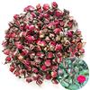 TooGet Profumato Naturale Profondo Rosso Rosa Boccioli di Petali di Rosa Essiccati Golden-Rim Rose Fiori all'Ingrosso, Cibo Commestibile - 225g