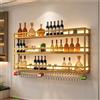 WXZXWXZX Portabottiglie Porta Bottiglie di Vino da Parete con Portabicchieri Cantinetta Vino con Luce Scaffale da Parete Mensole Cucina Angolo Bar per Casa Mobile Bar per Cucina Sala da Pranzo Bar(Gold,3LAYERS