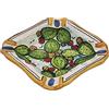 Sicilia Bedda - POSACENERE IN CERAMICA di Caltagirone - Vari Modelli e Dimensioni - Prodotto 100% Artigianale (Decoro Ficodindia)