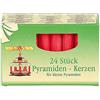 Idena 8530319 Candele per Piramide 1,4 x 7 cm 24 Pezzi Cera 10.5 x 13.6 x 2.7 cm, Rosso