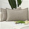 Madizz 2 Pezzi Lino in Poliestere Copricuscini Morbido Decorativo Fodere per Cuscino Lusso Stile per Divano Camera da Letto 30x50 cm Taupe Misto