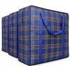 Adalex Global Borsa grande riutilizzabile extra large da 190 g/m², resistente, con cerniere, borsa portabiancheria e tessuto per guardaroba, impermeabile, 60 x 50 x 25 cm, 82 l (3 pezzi, blu)