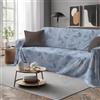 SpazioTessile Maxi Telo Arredo Copritutto Copridivano Grandi Dimensioni Soffione Beige Verde o Azzurro Letto Divano (Azzurro, 450x300)