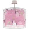 Dalber Lampada da soffitto a sospensione per bambini Dalber Unicorns, Unicorni, animali, ideale per la cameretta delle bambine, modello 41592M, attacco E27.