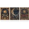 Dazzlewall Set di 3 Pezzi Quadro Boho Gotico Vintage, Poster con Carte Tarocche di Sole e Luna Fiorali Occultismo Misterioso per Camera da Letto Soggiorno 30×40 cm Senza Cornice
