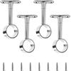 INCREWAY Tubo regolabile in acciaio inox, diametro 25 mm (1), supporto per asta per armadio e asta di supporto, set di 4